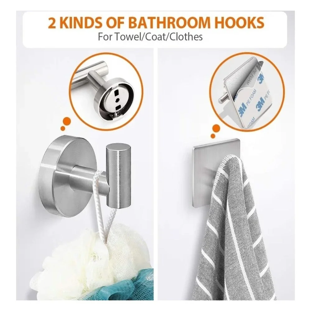 5-Pieces Bathroom Hardware Set Brushed Nickel